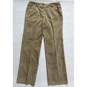 Zac & Rachel Tan Corduroy Pants Women's Size 12 Stretch Straight Leg